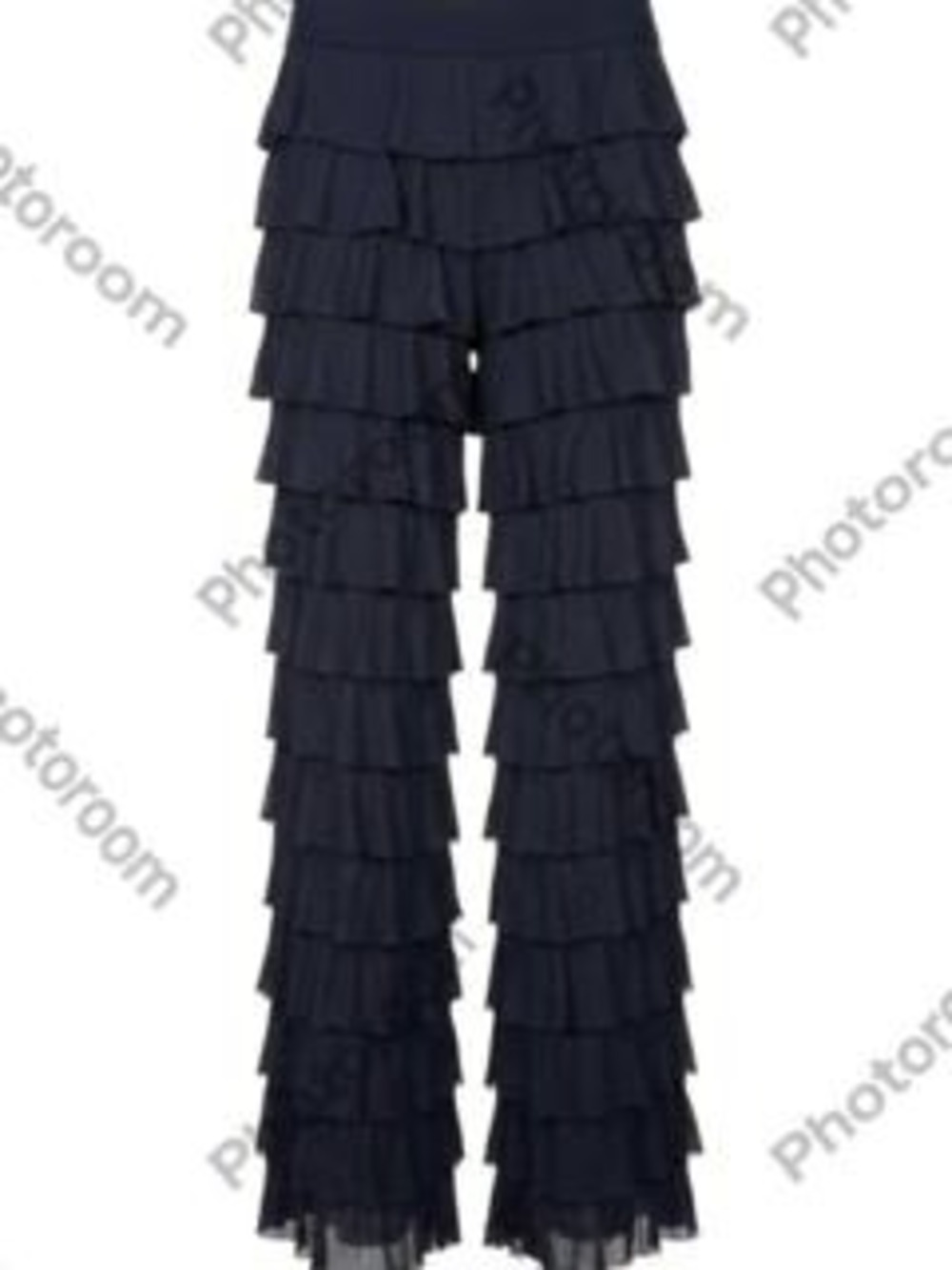 Mely Women's Ruffle Layered Pants M Black